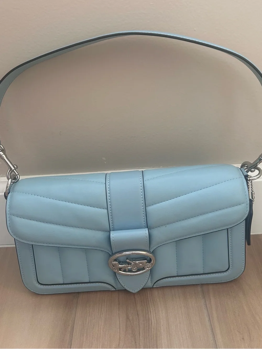 COACH Baby Blue Quilted Shoulder Bag